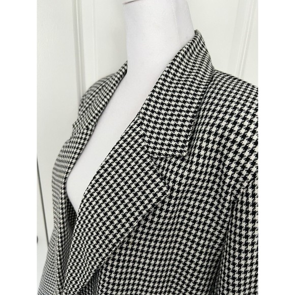 Rafael Women’s Houndstooth Blazer Size M Black Off White Vintage Oversized Fit - Picture 4 of 16